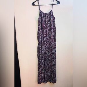 Merona Purple and White Printed Spaghetti Strap Maxi Dress